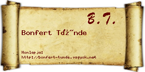 Bonfert Tünde névjegykártya